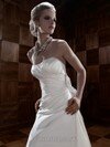 A-line Sweetheart Satin Court Train Flower(s) Wedding Dresses #00018254