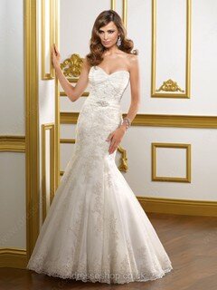 Trumpet/Mermaid White Wholesale Lace Criss Cross Sweetheart Wedding Dresses #00018264