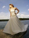 A-line Strapless Satin Floor-length Ruched Wedding Dresses #00018518