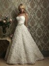 Ball Gown Sweetheart Lace Satin Sweep Train Beading Wedding Dresses #00018567