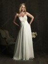 A-line Sweetheart Chiffon Court Train Beading Wedding Dresses #00018609