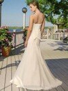 Trumpet/Mermaid Ivory Chiffon Lace-up Beading Sweep Train Wedding Dress #00018823
