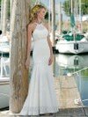 Trumpet/Mermaid Halter Chiffon Ankle-length Beading Wedding Dresses #00018824