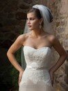 Gorgeous Sweetheart White Satin Appliques Lace Trumpet/Mermaid Wedding Dress #00018832