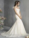 Trumpet/Mermaid Off-the-shoulder Organza Court Train Lace Wedding Dresses #00018833