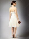 A-line Sweetheart Chiffon Knee-length Flower(s) Wedding Dresses #00018890