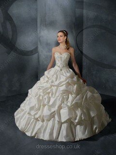 Ball Gown Sweetheart Taffeta Court Train Pick-Ups Wedding Dresses #00018900