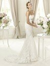 Trumpet/Mermaid White Lace Sashes / Ribbons Strapless Wedding Dresses #00020224