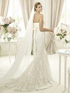 Trumpet/Mermaid White Lace Sashes / Ribbons Strapless Wedding Dresses #00020224