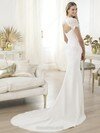 Trumpet/Mermaid Queen-anne Chiffon Court Train Lace Wedding Dresses #00020242