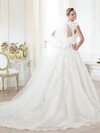 Cap Straps Sweetheart White Lace Organza Beading Ball Gown Wedding Dresses #00020273