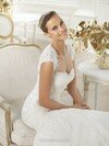 Trumpet/Mermaid Cap Straps White Lace Sequins V-neck Wedding Dresses #00020277