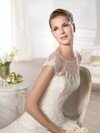 Trumpet/Mermaid Ivory Tulle Court Train Appliques Lace Top Wedding Dresses #00020286