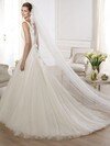 Sheath/Column Ivory Amazing Tulle with Appliques Lace V-neck Wedding Dresses #00020302