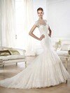 Trumpet/Mermaid Scoop Lace Tulle Court Train Sequins Wedding Dresses #00020314