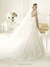 Top V-neck Lace Covered Button White Trumpet/Mermaid Wedding Dress #00020325