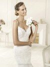 Top V-neck Lace Covered Button White Trumpet/Mermaid Wedding Dress #00020325