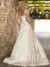 Sweetheart Ivory Satin Sashes / Ribbons Lace-up Sweep Train Wedding Dresses #00016068