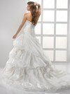 Princess White Organza Pick-Ups Lace-up Court Train Wedding Dresses #00016090