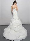 Trumpet/Mermaid Sweetheart Organza Satin Chapel Train White Pick-Ups Wedding Dresses #00016095