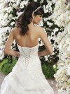 A-line White Organza Pick-Ups Lace-up Sweetheart Wedding Dress #00016096