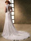 Trumpet/Mermaid Open Back Lace Sashes / Ribbons Cap Straps V-neck Wedding Dresses #00016143