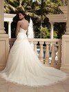 Court Train Cheap Ivory Tulle Appliques Lace Sweetheart Wedding Dress #00016231