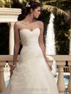 Court Train Cheap Ivory Tulle Appliques Lace Sweetheart Wedding Dress #00016231