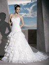 Sweetheart Lace-up White Organza Sashes / Ribbons Princess Wedding Dress #00016241