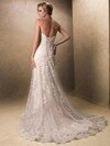 Ivory Open Back Sheath/Column Lace Appliques Sweetheart Wedding Dress #00016246