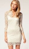 White Vintage Lace Fitted Dress #100000213122102871