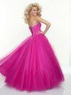 Ball Gown Sweetheart Tulle Satin Floor-length Beading Quinceanera Dresses #02011665