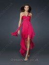 One Shoulder Purple Open Back Chiffon Beading Asymmetrical Prom Dresses #02013225