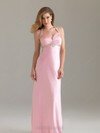 Sheath/Column Elastic Woven Satin Watteau Train Famous Gold Backless Prom Dresses #02013261