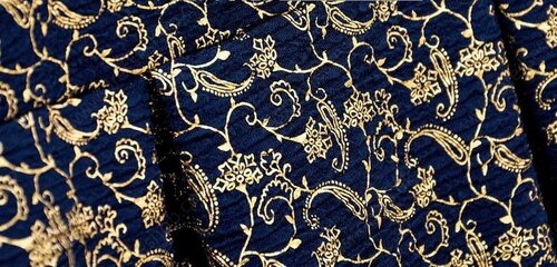 Navy Contrast Knit Long Sleeve Metallic Yoke Dress #100000213122903357
