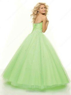 Ball Gown Sweetheart Tulle Floor-length Sleeveless Rhinestone Prom Dresses#02011676