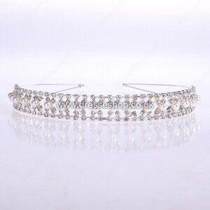 Luxurious Alloy with Pearl and Rhinestone Wedding Bridal Headband/Headpiece #1440038