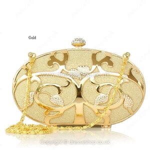 Stainless Steel and Glitter Metal Evening Handbags(More Colors) #020M52405