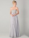 Gray Chiffon with Beading Sweetheart A-line Exclusive Prom Dress #02013398