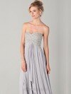 Gray Chiffon with Beading Sweetheart A-line Exclusive Prom Dress #02013398