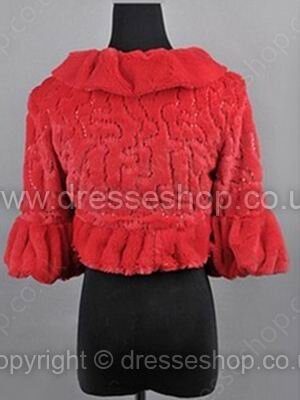 Beautiful Faux Fur Party/Wedding Jackets/Wraps with Ribbons #03040004