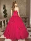 Sweetheart Pink Tulle Flower(s) Juniors Ball Gown Prom Dresses #02013426
