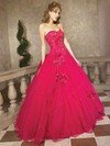 Sweetheart Pink Tulle Flower(s) Juniors Ball Gown Prom Dresses #02013426
