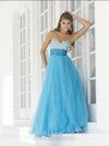 A-line Sweetheart Tulle Floor-length Sleeveless Beading Prom Dresses #02013430