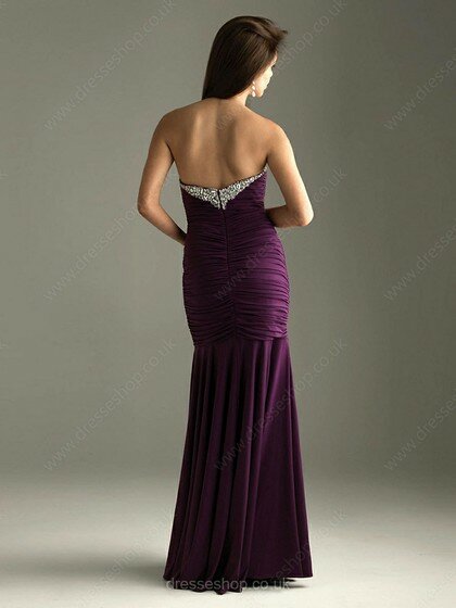 Grape Pleats Elastic Woven Satin Great Sweetheart Trumpet/Mermaid Prom Dresses #02013438