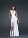 Sheath/Column Straps Chiffon Floor-length Beading Prom Dresses #02014521