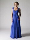 A-line Straps Chiffon Floor-length Pleats Prom Dresses #02013462