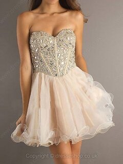 Princess Sweetheart Organza Short/Mini Sequins Prom Dresses #02014586