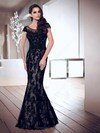 Scoop Neck Lace Tulle Open Back Fashion Trumpet/Mermaid Prom Dress #02014456
