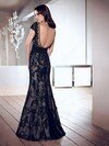 Scoop Neck Lace Tulle Open Back Fashion Trumpet/Mermaid Prom Dress #02014456